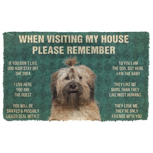 GearHuman 3D Please Remember Tibetan Terrier Dogs House Rules Doormat GV250143 Doormat Doormat S(15,8''x23,6'')