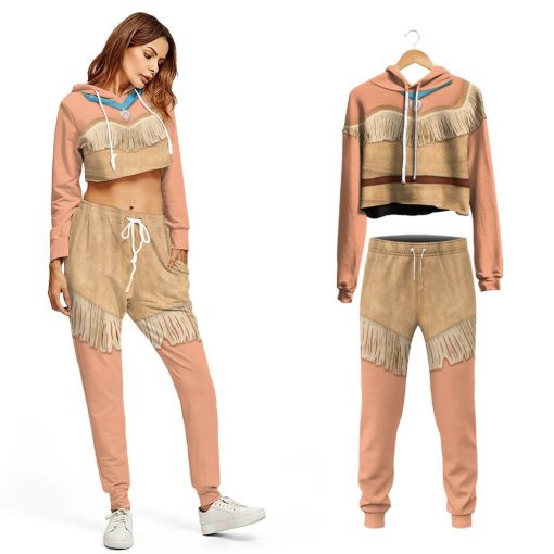 Gearhuman 3D Pocahontas Princess Custom Crop Hoodie CC08127 Crop Hoodie
