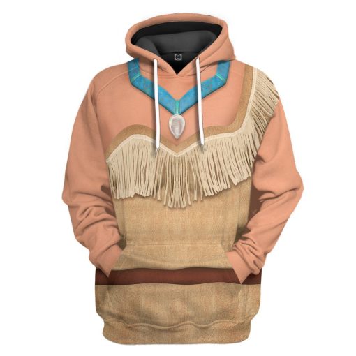 Gearhuman 3D Pocahontas Princess Custom Tshirt Hoodie Appreal CC24116 3D Apparel Hoodie S