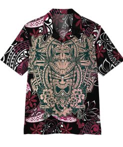 Gearhuman 3D Polynesian Tiki Hawaii Shirt ZK2106211 Short Sleeve Shirt Short Sleeve Shirt S 