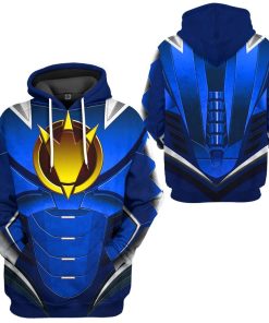 Gearhuman 3D Power Ranger Dino Thunder Blue Custom Tshirt Hoodie Apparel GK260128 3D Apparel