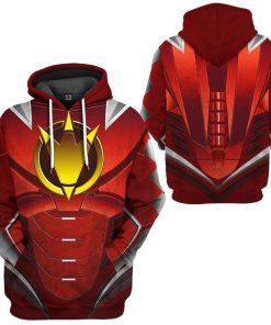 Gearhuman 3D Power Ranger Dino Thunder Red Custom Tshirt Hoodie Apparel GK260125 3D Apparel