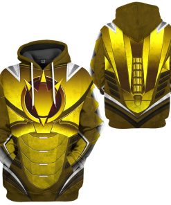 Gearhuman 3D Power Ranger Dino Thunder Yellow Custom Tshirt Hoodie Apparel GK260127 3D Apparel