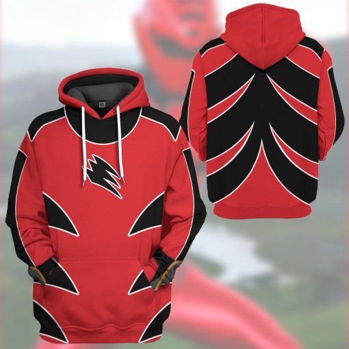 Gearhuman 3D Power Ranger Jungle Fury Red Ranger Tshirt Hoodie Apparel GB13015 3D Apparel