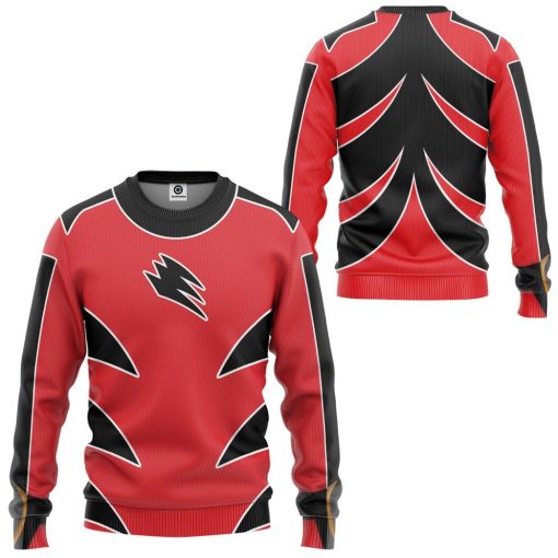 Gearhuman 3D Power Ranger Jungle Fury Red Ranger Tshirt Hoodie Apparel GB13015 3D Apparel