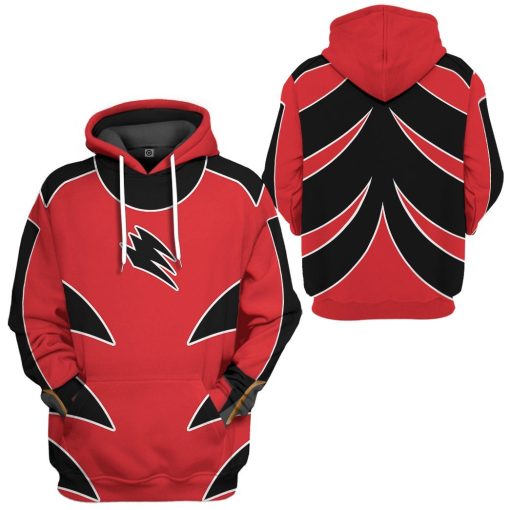 Gearhuman 3D Power Ranger Jungle Fury Red Ranger Tshirt Hoodie Apparel GB13015 3D Apparel