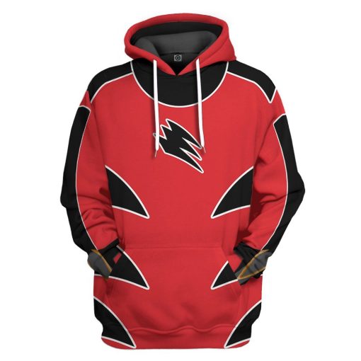 Gearhuman 3D Power Ranger Jungle Fury Red Ranger Tshirt Hoodie Apparel GB13015 3D Apparel Hoodie S