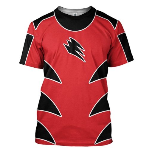 Gearhuman 3D Power Ranger Jungle Fury Red Ranger Tshirt Hoodie Apparel GB13015 3D Apparel T-Shirt S