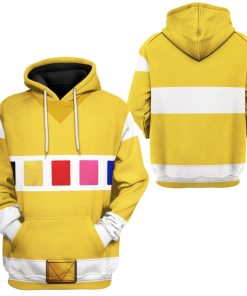 Gearhuman 3D Power Rangers in Space Yellow Custom Tshirt Hoodie Apparel GV040113 3D Apparel 