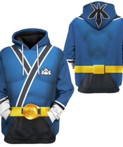 Gearhuman 3D Power Rangers Samurai Blue Custom Tshirt Hoodie Apparel GV08018 3D Apparel