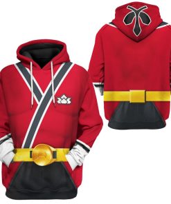 Gearhuman 3D Power Rangers Samurai Red Custom Tshirt Hoodie Apparel GV08016 3D Apparel