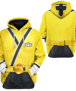 Gearhuman 3D Power Rangers Samurai Yellow Custom Tshirt Hoodie Apparel GV08019 3D Apparel