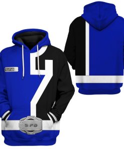 Gearhuman 3D Power Rangers S.P.D Blue Tshirt Hoodie Apparel GB290125 3D Apparel