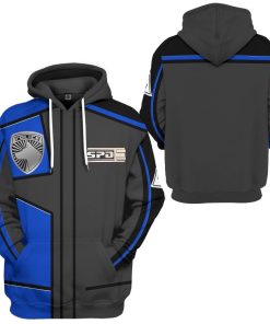 Gearhuman 3D Power Rangers S.P.D Blue Uniform Tshirt Hoodie Apparel GB290152 3D Apparel
