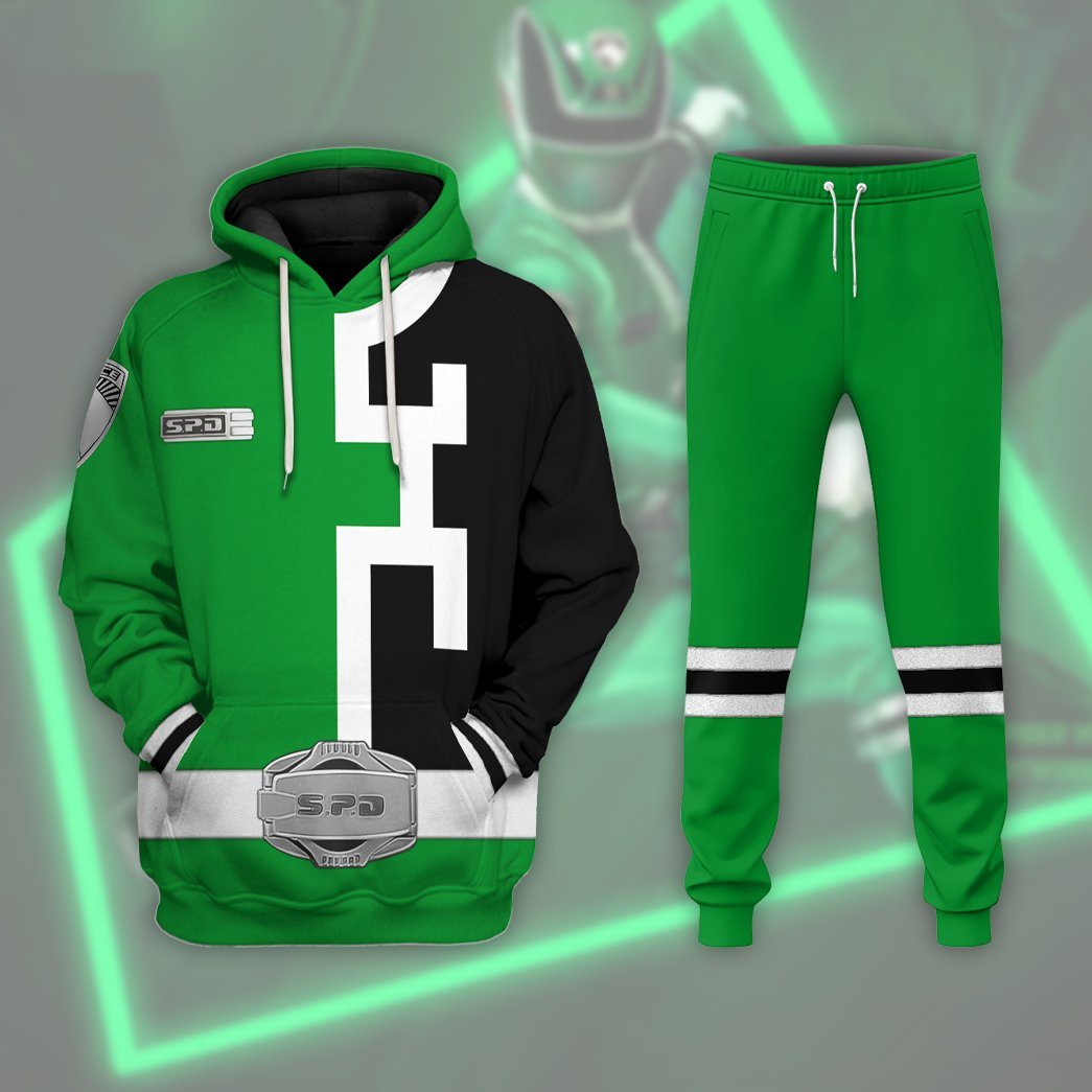 Gearhumans 3D Power Rangers S.P.D Green Sweatpants 5 Gearhuman 3D Power Rangers S.P.D Green Sweatpants GB290122 Sweatpants