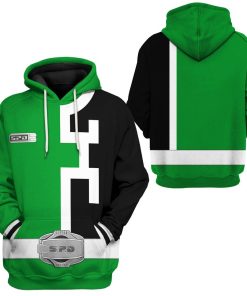 Gearhuman 3D Power Rangers S.P.D Green Tshirt Hoodie Apparel GB290121 3D Apparel