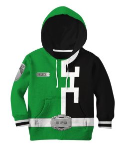 Gearhuman 3D Power Rangers SPD Green Tshirt Hoodie Kids GB22025 Kid 3D Apparel Kid Hoodie XS