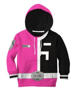 Gearhuman 3D Power Rangers SPD Pink Tshirt Hoodie Kids GB22028 Kid 3D Apparel Kid Hoodie XS