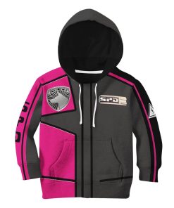 Gearhuman 3D Power Rangers SPD Pink Uniform Tshirt Hoodie Kids GB220218 Kid 3D Apparel Kid Hoodie XS