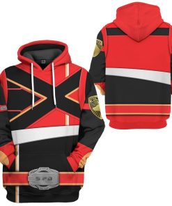 Gearhuman 3D Power Rangers S.P.D Red Soul Of The Dragon Tshirt Hoodie Apparel GB290112 3D Apparel