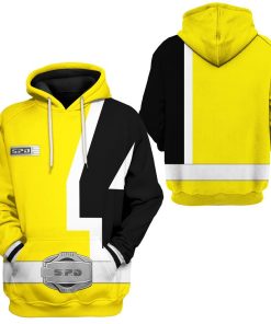 Gearhuman 3D Power Rangers S.P.D Yellow Tshirt Hoodie Apparel GB290120 3D Apparel
