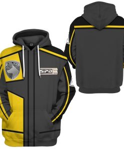 Gearhuman 3D Power Rangers S.P.D Yellow Uniform Tshirt Hoodie Apparel GB290150 3D Apparel