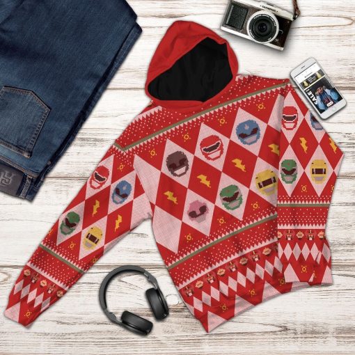 Gearhuman 3D Power Rangers Ugly Sweater Custom Tshirt Hoodie Apparel CW29101 3D Apparel