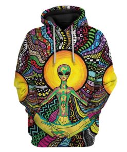 Gearhuman 3D Psychedelic Alien Yoga T-Shirts Hoodies Apparel GA15025 3D Custom Fleece Hoodies Hoodie S 
