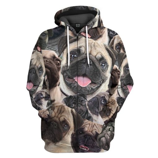 Gearhuman 3D Pug Face Tshirt Hoodie Apparel GK010211 3D Apparel