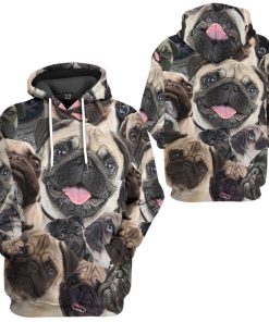 Gearhuman 3D Pug Face Tshirt Hoodie Apparel GK010211 3D Apparel Hoodie S