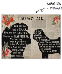 Gearhuman 3D Pug My Best Friend Custom Name Canvas GW260143 Canvas 1 Piece Non Frame M