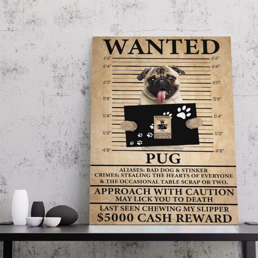 Gearhuman 3D Pug Wanted Canvas GK260122 Canvas