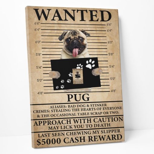 Gearhuman 3D Pug Wanted Canvas GK260122 Canvas