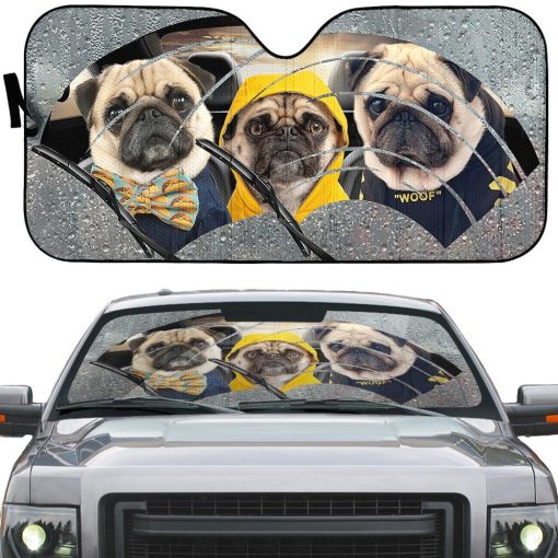 Gearhuman 3D Pugs 3 Custom Car Auto Sunshade GV31083 Auto Sunshade