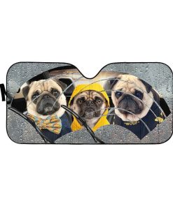 Gearhuman 3D Pugs 3 Custom Car Auto Sunshade GV31083 Auto Sunshade 57''x27.5'' 