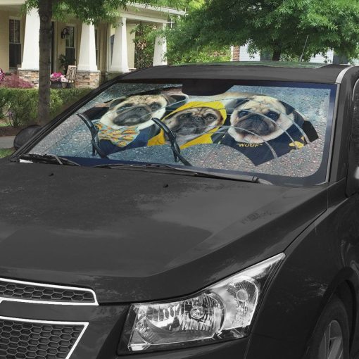 Gearhuman 3D Pugs 3 Custom Car Auto Sunshade GV31083 Auto Sunshade