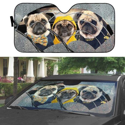 Gearhuman 3D Pugs 3 Custom Car Auto Sunshade GV31083 Auto Sunshade