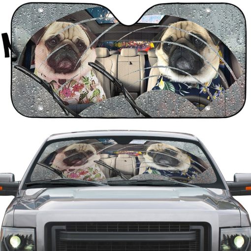 Gearhuman 3D Pugs Rain Custom Car Auto Sunshade GV31087 Auto Sunshade