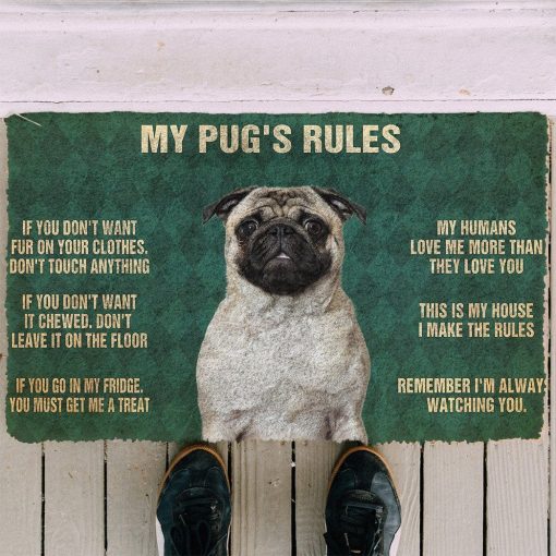 Gearhuman 3D Pug's Rules Doormat GK250130 Doormat