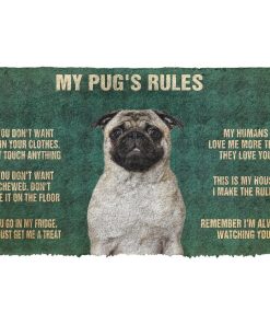 Gearhuman 3D Pug's Rules Doormat GK250130 Doormat Doormat S(15,8''x23,6'')