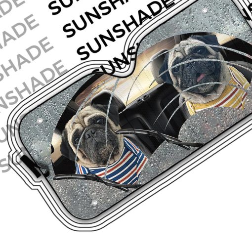 Gearhuman 3D Pugs Two Custom Car Auto Sunshade GV31084 Auto Sunshade