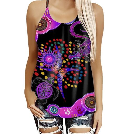 Gearhuman 3D Purple Turtle Lizard Cross Tank Top ZK2806218 Cross Tank Top Cross Tank Top S