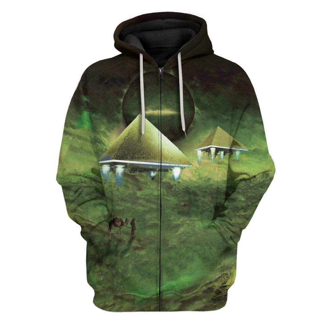 Gearhumans 3D Pyramids At Night Custom Hoodies Apparel 2 Gearhuman 3D Pyramids At Night Custom Hoodies Apparel GA19029 3D Custom Fleece Hoodies Zip Hoodie S
