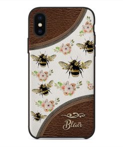 Gearhuman 3D Queen Bee Leather Custom Name Phonecase GB030310 Glass Phone Case Iphone X