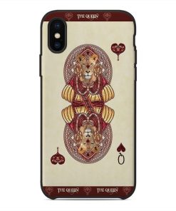 Gearhuman 3D Queen Hearts Lion Poker Custom Phonecase GB31123 Glass Phone Case Iphone X 