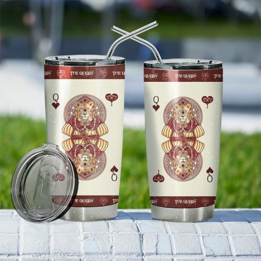 Gearhuman 3D Queen Hearts Lion Poker Custom Tumbler GB31127 Tumbler