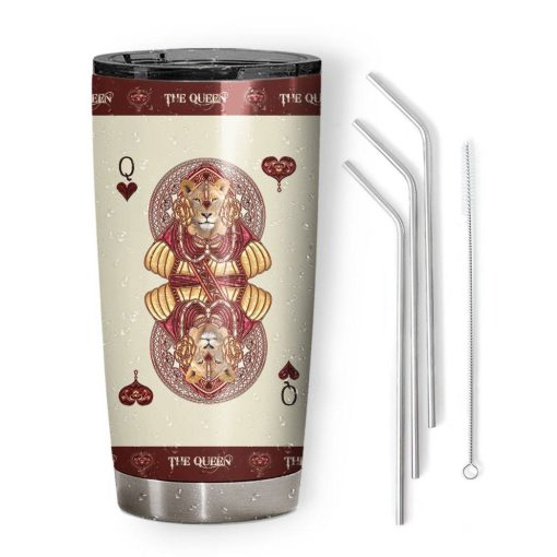 Gearhuman 3D Queen Hearts Lion Poker Custom Tumbler GB31127 Tumbler