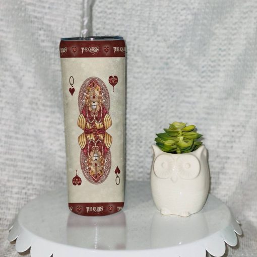 Gearhuman 3D Queen Hearts Lion Poker Custom Tumbler GB31127 Tumbler