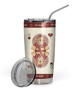 Gearhuman 3D Queen Hearts Lion Poker Custom Tumbler GB31127 Tumbler Short 20oz 