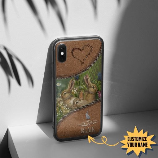 Gearhuman 3D Rabbit Leather Custom Name Phonecase GB030314 Glass Phone Case